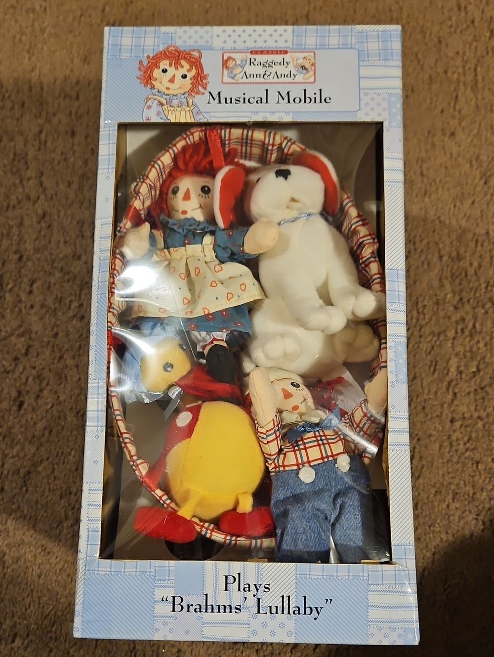 Raggedy Ann & Andy Musical Mobile - Red, White, Yellow